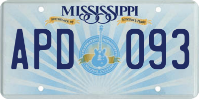 MS license plate APD093