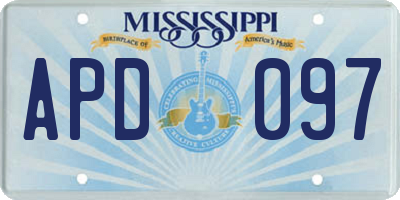 MS license plate APD097