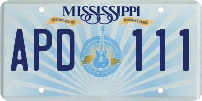 MS license plate APD111