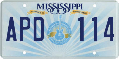 MS license plate APD114
