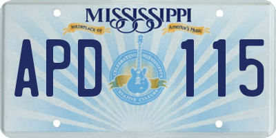 MS license plate APD115