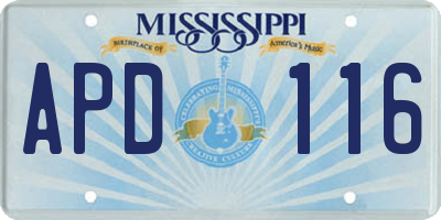 MS license plate APD116