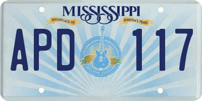 MS license plate APD117