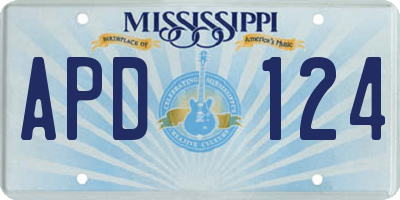 MS license plate APD124