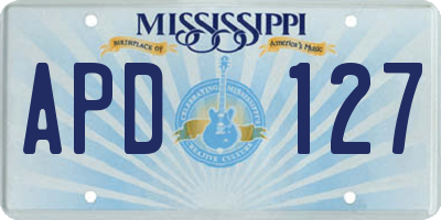 MS license plate APD127