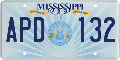 MS license plate APD132