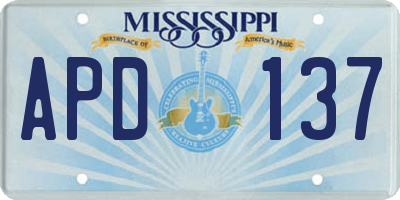 MS license plate APD137