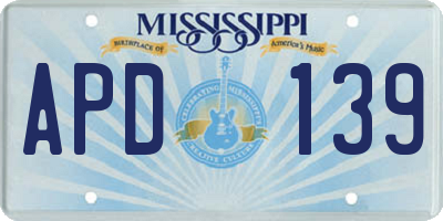 MS license plate APD139