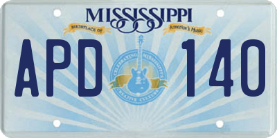 MS license plate APD140