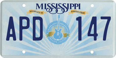 MS license plate APD147