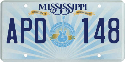 MS license plate APD148