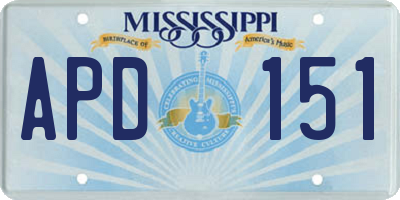 MS license plate APD151