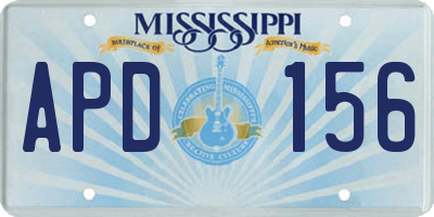 MS license plate APD156