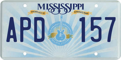 MS license plate APD157