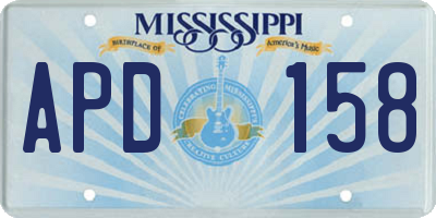 MS license plate APD158