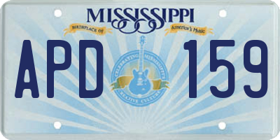 MS license plate APD159