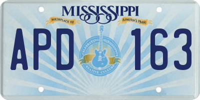 MS license plate APD163
