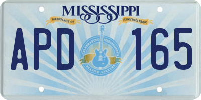 MS license plate APD165