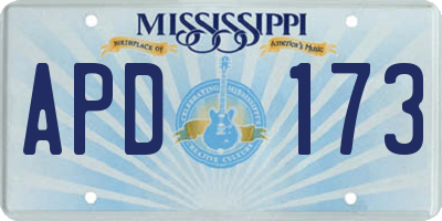 MS license plate APD173