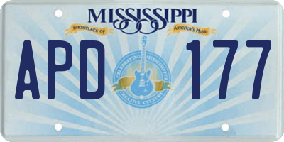 MS license plate APD177