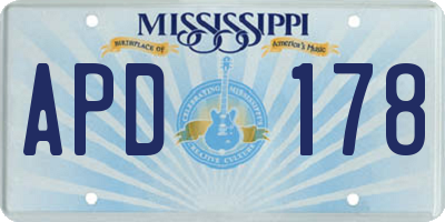 MS license plate APD178