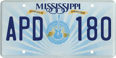 MS license plate APD180