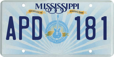MS license plate APD181