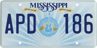 MS license plate APD186