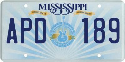 MS license plate APD189