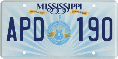 MS license plate APD190