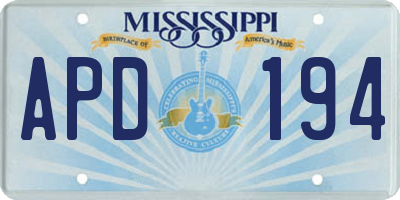 MS license plate APD194