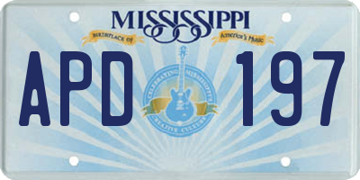 MS license plate APD197