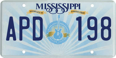 MS license plate APD198