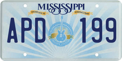 MS license plate APD199
