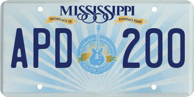 MS license plate APD200