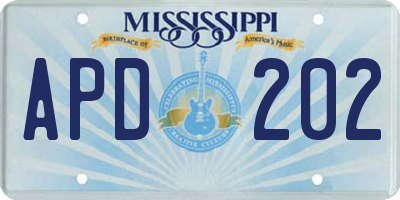 MS license plate APD202