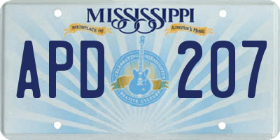 MS license plate APD207
