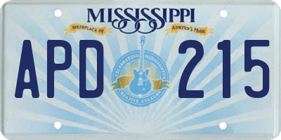 MS license plate APD215