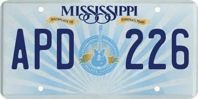 MS license plate APD226