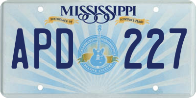 MS license plate APD227