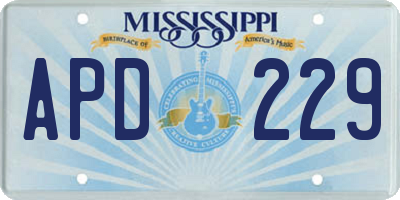 MS license plate APD229