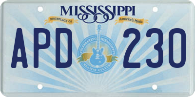 MS license plate APD230