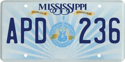 MS license plate APD236