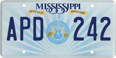 MS license plate APD242