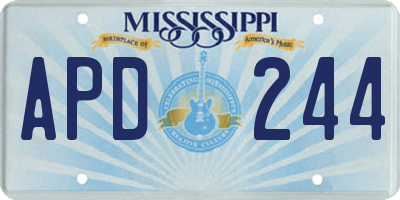 MS license plate APD244