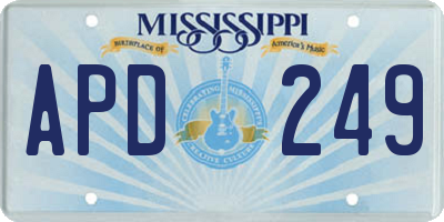 MS license plate APD249