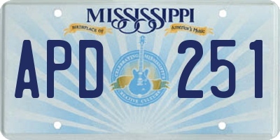 MS license plate APD251