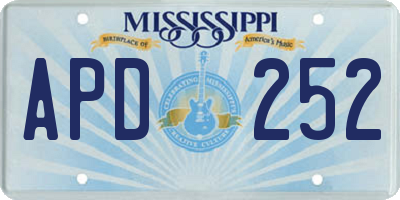 MS license plate APD252