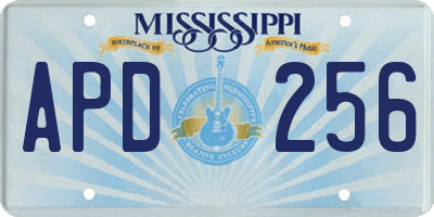 MS license plate APD256