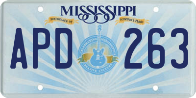 MS license plate APD263